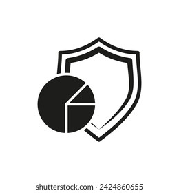 Icono de protección del gráfico circular. Icono de seguridad de informe. Ilustración vectorial. EPS 10.