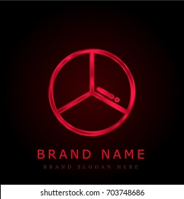 Pie chart red chromium metallic logo