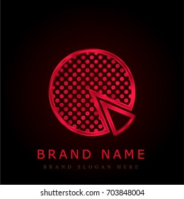 Pie chart red chromium metallic logo