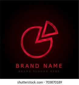 Pie chart red chromium metallic logo