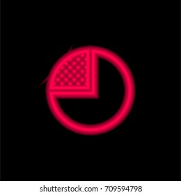 Pie chart red glowing neon ui ux icon. Glowing sign logo vector