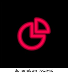 Pie chart red glowing neon ui ux icon. Glowing sign logo vector