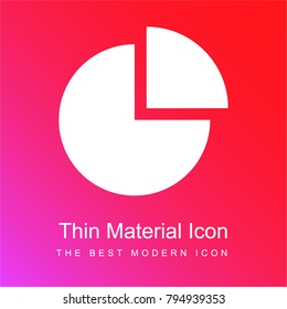 Pie chart red and pink gradient material white icon minimal design