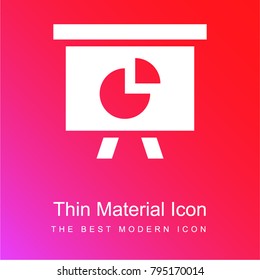 Pie chart red and pink gradient material white icon minimal design