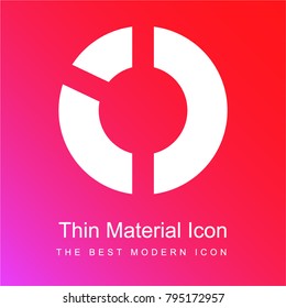 Pie chart red and pink gradient material white icon minimal design