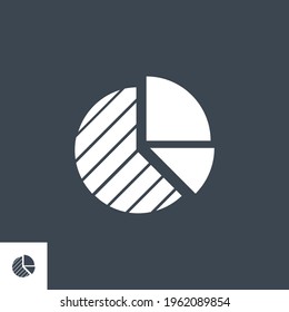 Pie Chart related vector glyph icon. Isolated on black background. Vector illustration.