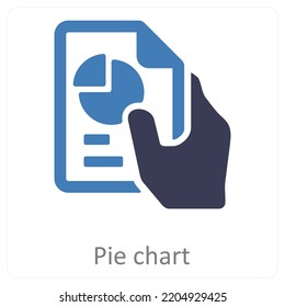 Pie Chart And Report icon concept