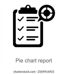 Pie Chart Report icon concept