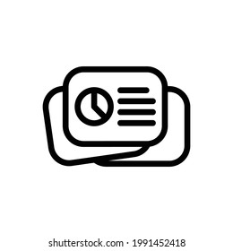 Pie Chart report icon, Line Vector graphics