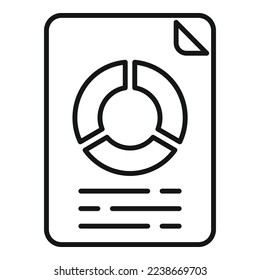 Pie chart report icon outline vector. Finance page. Document data