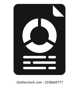 Pie chart report icon simple vector. Finance page. Document data