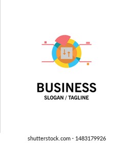 Pie, Chart, Report, Percentage Business Logo Template. Flat Color