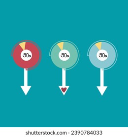 Pie chart for reports and presentations UI, WEB. Simulated pie chart of a businessman who wants to share profits. Vector illustration