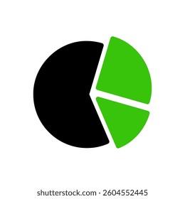 Pie Chart Representation with Green and Black Sectors