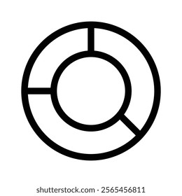 A pie chart representing data, analysis, or performance metrics icon