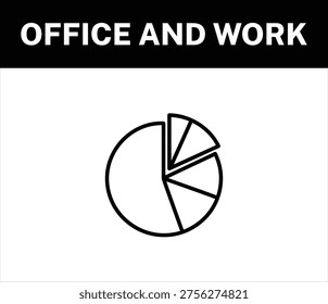 A pie chart representing office and work data