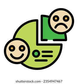 Pie chart review icon outline vector. Online business. Media health color flat
