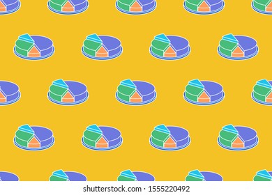 pie chart seamless pattern.orange color. modern minimal  style. for texture, wallpaper, gift, cover, decor, background, interior, cloth, fabric, etc. 