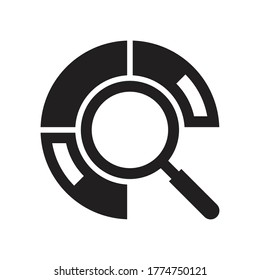 pie chart search icon Analysis vector symbol