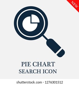 Pie chart search icon. Editable Pie chart search icon for web or mobile.