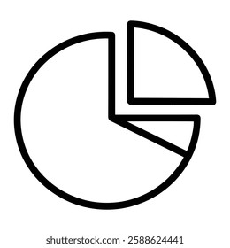 Pie Chart Segment black outline icon