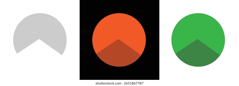 Pie chart set. Circle percentage diagram for application infographic, UI, web design, business presentation, marketing map or download progress vector illustration isolated white background in EPS 10.
