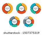 Pie chart set. Colorful diagram collection with 2,3,4,5,6 sections or steps. Circle icons for infographic, UI, web design, business presentation. Vector illustration.
