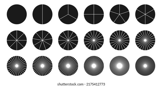 Pie chart set. Colorful diagram. Vector illustration.