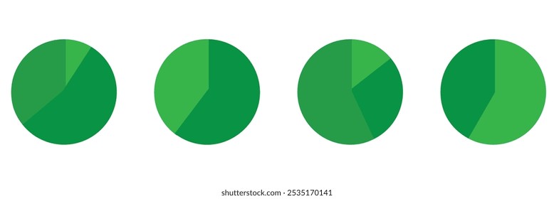 pie chart set, colorful diagram collection, vector illustration of infographic, ui, websites, and business