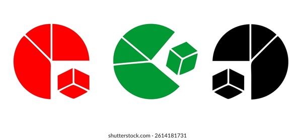 Pie chart set. Colorful diagram collection with 2,3,4,5,6 sections or steps. Circle icons for infographic, UI, web design, business presentation. Vector illustration