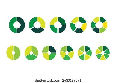 Pie chart set. Colorful diagram collection.







