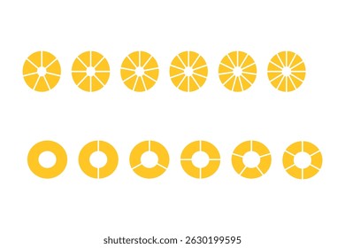 Pie chart set. Colorful diagram collection.








