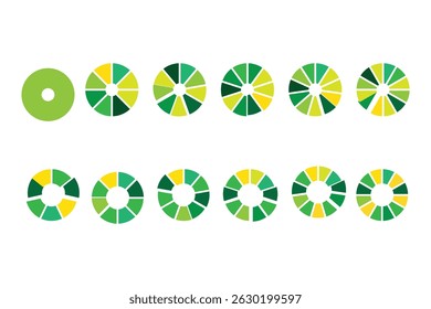 Pie chart set. Colorful diagram collection.








