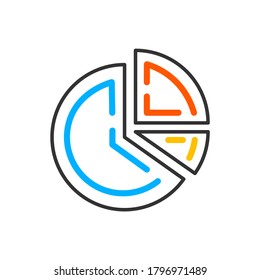 Juego de gráfico circular. Diagrama colorido. Icono de color del vector.