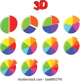 pie chart set of elements for design