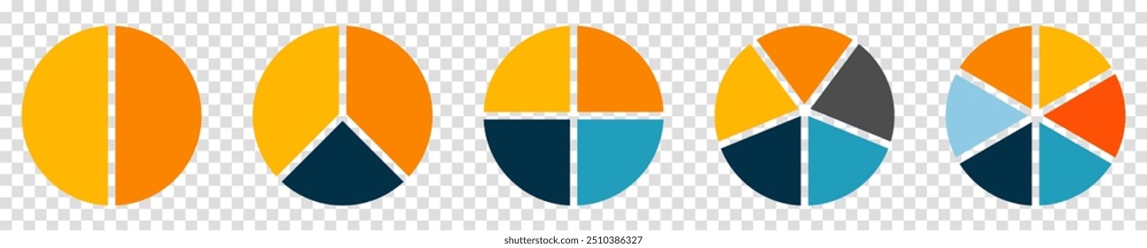 Kreisdiagrammsatz. Geometrisches Element. Vektorgrafik

