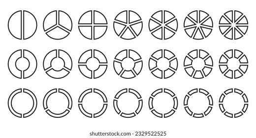 Pie chart set infographic diagram