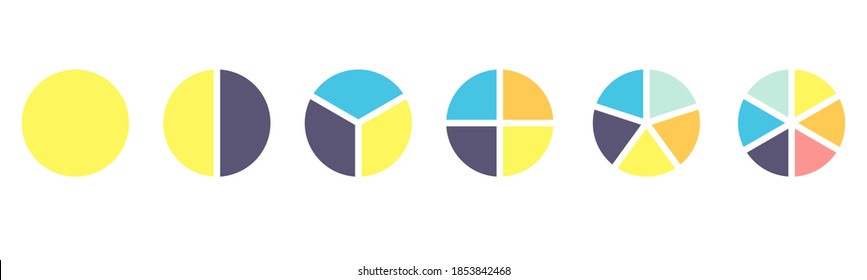 Pie chart set on white background. Circle icons for infographic. Vector