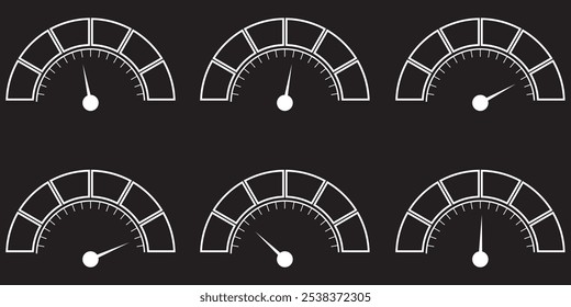 Pie chart set, segmented circle icons, circle diagram with sections or parts - vector eps 10