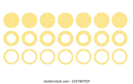 Pie chart set. vector illustration