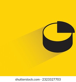pie chart with shadow on yellow background