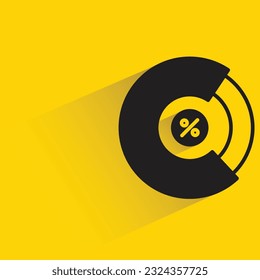pie chart with shadow on yellow background