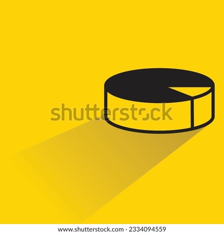 pie chart with shadow on yellow background