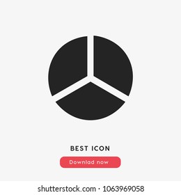 Pie chart sign icon vector, diagram modern symbol vector illustration for web and mobil app isolated on grey background