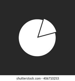 Pie chart sign simple icon on background
