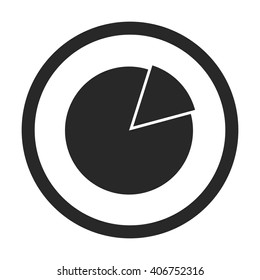 Pie chart sign simple icon on background