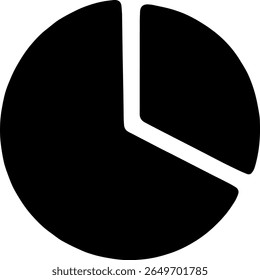 Silhueta de Gráfico de Pizza Vetor de Gráfico de Dados com 3 Fatias Mínimo