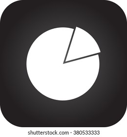 Pie chart simple icon on colorful square background
