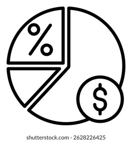 Pie Chart Simple Vector Icon Collection