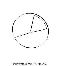 pie chart sketch vector illustration on a transparent background